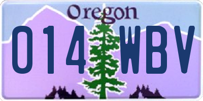 OR license plate 014WBV
