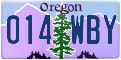 OR license plate 014WBY