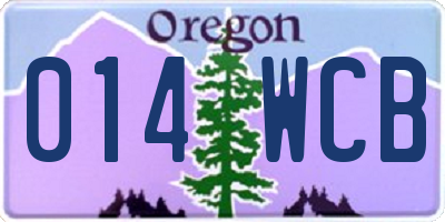 OR license plate 014WCB