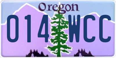 OR license plate 014WCC