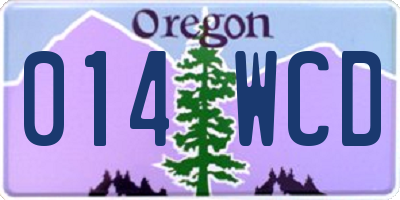 OR license plate 014WCD