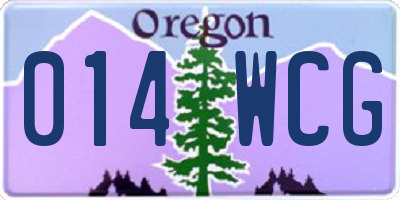 OR license plate 014WCG