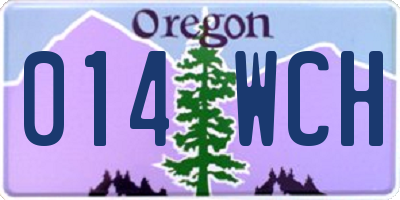 OR license plate 014WCH