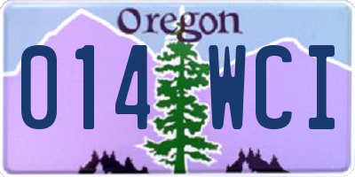 OR license plate 014WCI