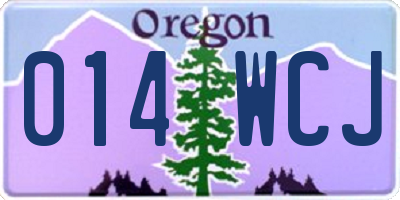 OR license plate 014WCJ