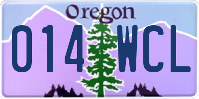 OR license plate 014WCL