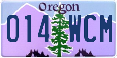 OR license plate 014WCM
