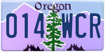 OR license plate 014WCR