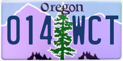 OR license plate 014WCT