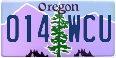 OR license plate 014WCU