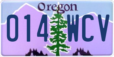 OR license plate 014WCV