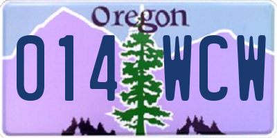 OR license plate 014WCW