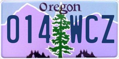 OR license plate 014WCZ