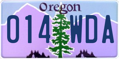 OR license plate 014WDA