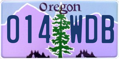 OR license plate 014WDB