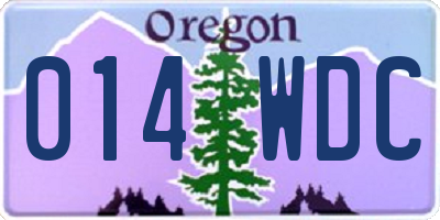 OR license plate 014WDC
