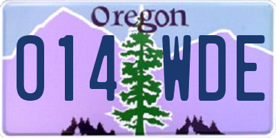 OR license plate 014WDE