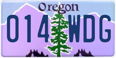 OR license plate 014WDG