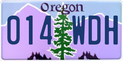 OR license plate 014WDH