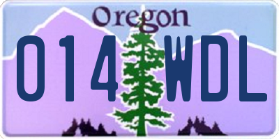 OR license plate 014WDL