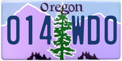 OR license plate 014WDO