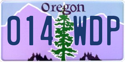 OR license plate 014WDP