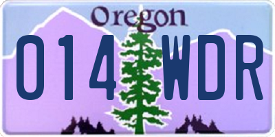 OR license plate 014WDR