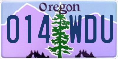 OR license plate 014WDU