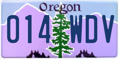 OR license plate 014WDV