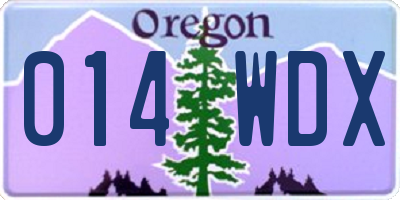 OR license plate 014WDX