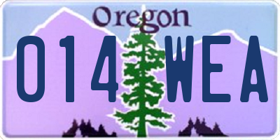 OR license plate 014WEA