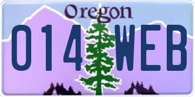 OR license plate 014WEB
