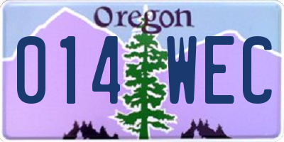 OR license plate 014WEC