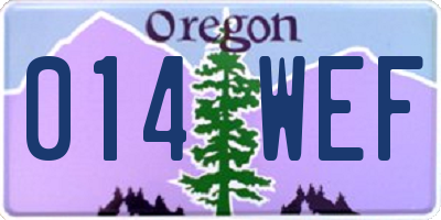 OR license plate 014WEF