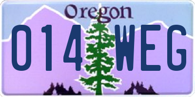 OR license plate 014WEG