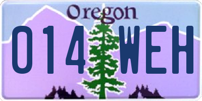 OR license plate 014WEH