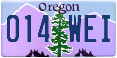 OR license plate 014WEI