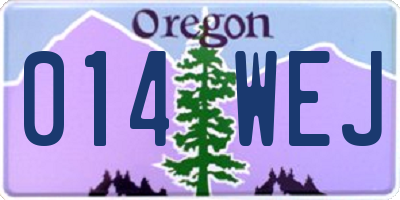 OR license plate 014WEJ