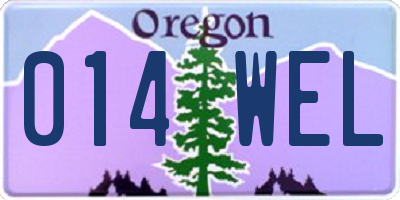 OR license plate 014WEL