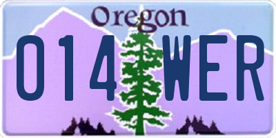 OR license plate 014WER