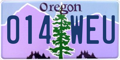OR license plate 014WEU