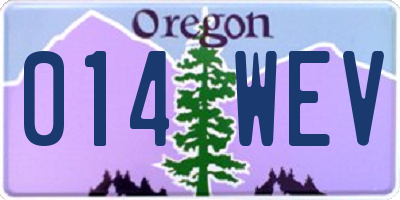 OR license plate 014WEV