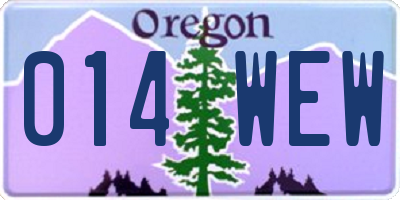 OR license plate 014WEW