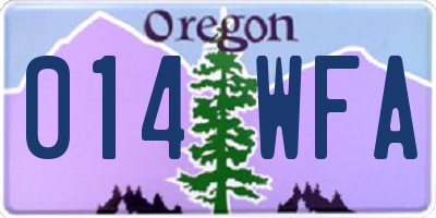 OR license plate 014WFA