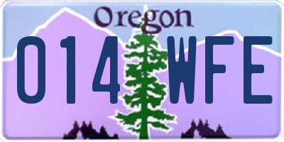 OR license plate 014WFE
