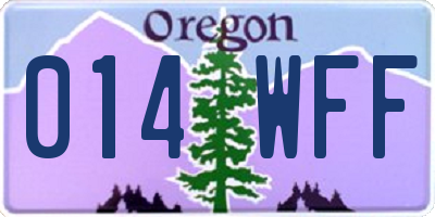 OR license plate 014WFF