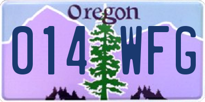 OR license plate 014WFG