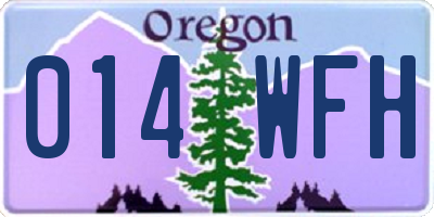 OR license plate 014WFH