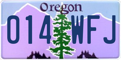 OR license plate 014WFJ