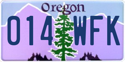 OR license plate 014WFK